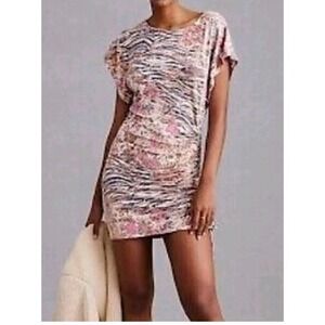 Anthropologie Daily Practice T-Shirt Dress Ruched Side Womens *S-M Stretch NWT